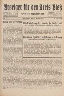 Anzeiger für den Kreis Pleß : Plesser Stadtblatt. Jg.83, Nr. 66 (25 August 1934)