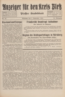 Anzeiger für den Kreis Pleß : Plesser Stadtblatt. Jg.83, Nr. 69 (5 September 1934)