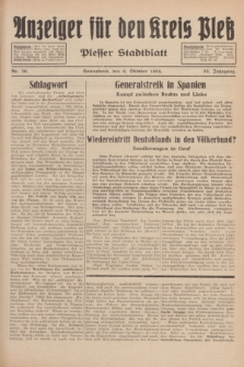 Anzeiger für den Kreis Pleß : Plesser Stadtblatt. Jg.83, Nr. 78 (6 Oktober 1934)