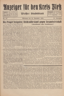 Anzeiger für den Kreis Pleß : Plesser Stadtblatt. Jg.83, Nr. 93 (28 November 1934)