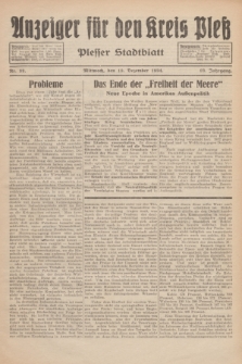Anzeiger für den Kreis Pleß : Plesser Stadtblatt. Jg.83, Nr. 98 (19 Dezember 1934)