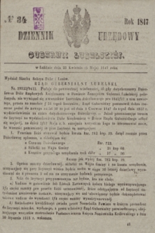 Dziennik Urzędowy Gubernii Lubelskiey. 1847, No 34 (23 kwietnia (5 maja))