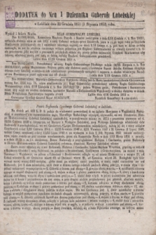 Dodatek do Nru 1 Dziennika Guberni Lubelskiej. 1852 (3 stycznia)