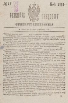 Dziennik Urzędowy Gubernii Lubelskiej. 1853, No 15 (9 kwietnia) + dod.