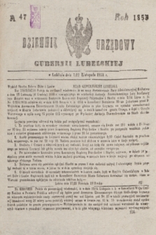 Dziennik Urzędowy Gubernii Lubelskiej. 1853, No. 47 (19 listopada) + dod.