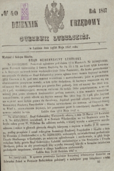 Dziennik Urzędowy Gubernii Lubelskiey. 1847, No 40 (14/26 maja)