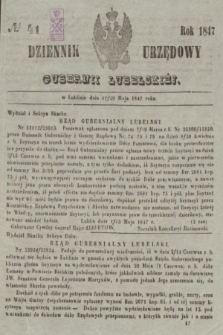 Dziennik Urzędowy Gubernii Lubelskiey. 1847, No 41 (17/29 maja)