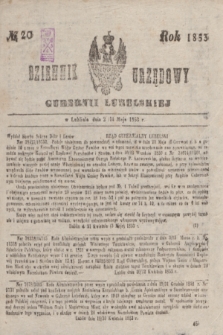 Dziennik Urzędowy Gubernii Lubelskiej. 1853, No 20 (2/14 maja) + dod.