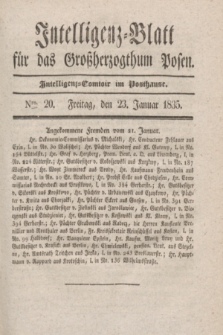 Intelligenz-Blatt für das Großherzogthum Posen. 1835, Nro. 20 (23 Januar)