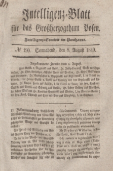 Intelligenz-Blatt für das Großherzogthum Posen. 1840, № 190 (8 August)