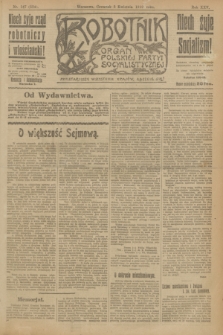 Robotnik : organ Polskiej Partyi Socyalistycznej. R.25, nr 147 (3 kwietnia 1919) = nr 524