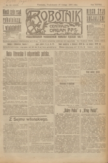 Robotnik : centralny organ P.P.S. R.28, nr 58 (27 lutego 1922) = nr 1531