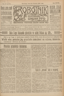 Robotnik : centralny organ P.P.S. R.28, nr 257 (20 września 1922) = nr 1729