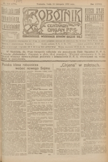 Robotnik : centralny organ P.P.S. R.28, nr 313 (15 listopada 1922) = nr 1875
