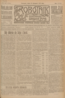 Robotnik : centralny organ P.P.S. R.28, nr 320 (22 listopada 1922) = nr 1792