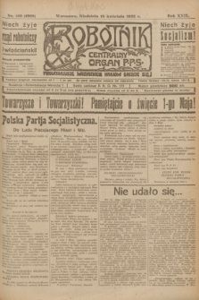 Robotnik : centralny organ P.P.S. R.29, nr 100 (15 kwietnia 1923) = nr 1928