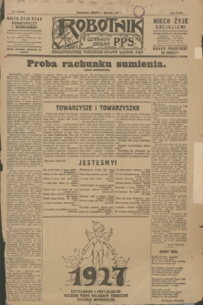 Robotnik : centralny organ P.P.S. R.33, № 1 (1 stycznia 1927) = № 3159