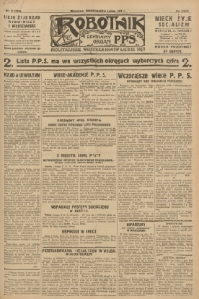 Robotnik : centralny organ P.P.S. R.34, nr 37 (6 lutego 1928) = nr 3234