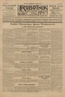 Robotnik : centralny organ P.P.S. R.35, nr 41 (11 lutego 1929) = nr 3611