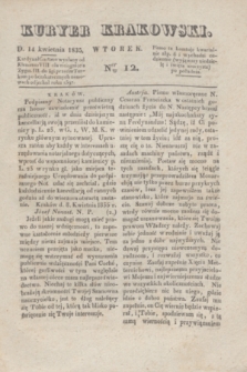 Kuryer Krakowski. 1835, Ner 12 (14 kwietnia)