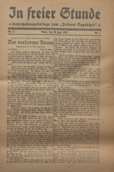 In Freier Stunde : Unterhaltungsbeilage zum „Posener Tageblatt”. 1927, Nr. 4 (28 Juni)