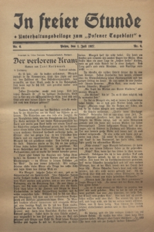 In Freier Stunde : Unterhaltungsbeilage zum „Posener Tageblatt”. 1927, Nr. 6 (1 Juli)