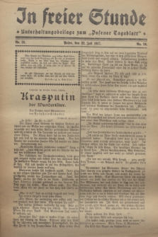 In Freier Stunde : Unterhaltungsbeilage zum „Posener Tageblatt”. 1927, Nr. 24 (22 Juli)