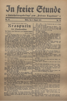 In Freier Stunde : Unterhaltungsbeilage zum „Posener Tageblatt”. 1927, Nr. 34 (3 August)