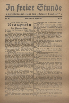 In Freier Stunde : Unterhaltungsbeilage zum „Posener Tageblatt”. 1927, Nr. 40 (10 August)