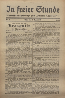 In Freier Stunde : Unterhaltungsbeilage zum „Posener Tageblatt”. 1927, Nr. 43 (13 August)