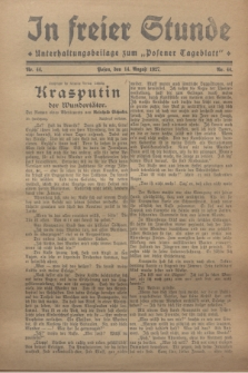 In Freier Stunde : Unterhaltungsbeilage zum „Posener Tageblatt”. 1927, Nr. 44 (14 August)