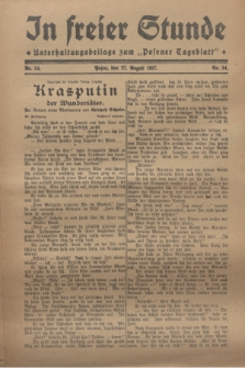 In Freier Stunde : Unterhaltungsbeilage zum „Posener Tageblatt”. 1927, Nr. 54 (27 August)