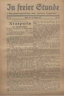 In Freier Stunde : Unterhaltungsbeilage zum „Posener Tageblatt”. 1927, Nr. 55 (28 August)