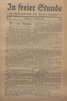 In Freier Stunde : Unterhaltungsbeilage zum „Posener Tageblatt”. 1927, Nr. 64 (8 September)