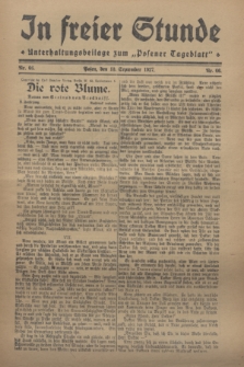 In Freier Stunde : Unterhaltungsbeilage zum „Posener Tageblatt”. 1927, Nr. 66 (10 September)