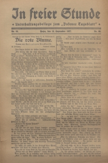 In Freier Stunde : Unterhaltungsbeilage zum „Posener Tageblatt”. 1927, Nr. 69 (14 September)
