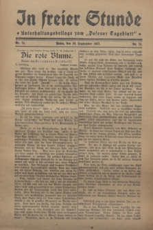In Freier Stunde : Unterhaltungsbeilage zum „Posener Tageblatt”. 1927, Nr. 71 (16 September)
