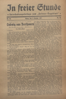 In Freier Stunde : Unterhaltungsbeilage zum „Posener Tageblatt”. 1927, Nr. 85 (2 Oktober)