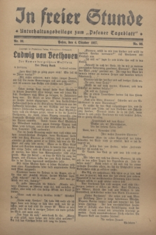 In Freier Stunde : Unterhaltungsbeilage zum „Posener Tageblatt”. 1927, Nr. 86 (4 Oktober)