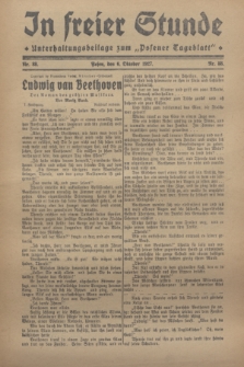 In Freier Stunde : Unterhaltungsbeilage zum „Posener Tageblatt”. 1927, Nr. 88 (6 Oktober)