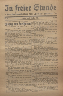 In Freier Stunde : Unterhaltungsbeilage zum „Posener Tageblatt”. 1927, Nr. 91 (9 Oktober)