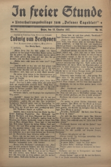 In Freier Stunde : Unterhaltungsbeilage zum „Posener Tageblatt”. 1927, Nr. 94 (13 Oktober)