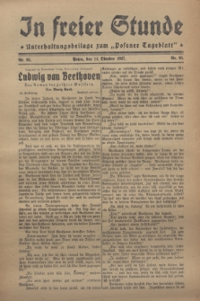 In Freier Stunde : Unterhaltungsbeilage zum „Posener Tageblatt”. 1927, Nr. 95 (14 Oktober)