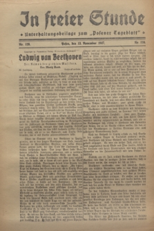 In Freier Stunde : Unterhaltungsbeilage zum „Posener Tageblatt”. 1927, Nr. 120 (13 November)