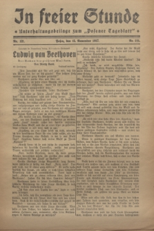 In Freier Stunde : Unterhaltungsbeilage zum „Posener Tageblatt”. 1927, Nr. 121 (15 November)