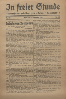 In Freier Stunde : Unterhaltungsbeilage zum „Posener Tageblatt”. 1927, Nr. 123 (18 November)