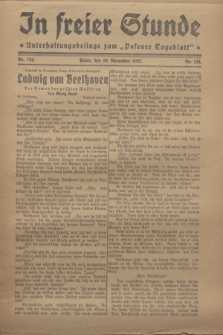 In Freier Stunde : Unterhaltungsbeilage zum „Posener Tageblatt”. 1927, Nr. 124 (19 November)
