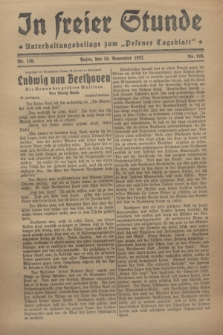 In Freier Stunde : Unterhaltungsbeilage zum „Posener Tageblatt”. 1927, Nr. 128 (24 November)