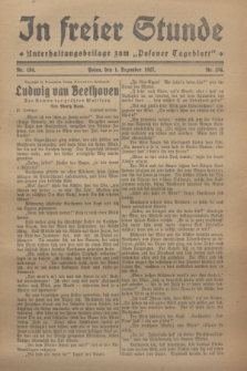 In Freier Stunde : Unterhaltungsbeilage zum „Posener Tageblatt”. 1927, Nr. 134 (1 Dezember)