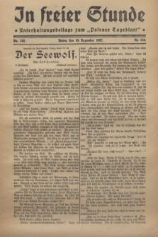 In Freier Stunde : Unterhaltungsbeilage zum „Posener Tageblatt”. 1927, Nr. 143 (13 Dezember)